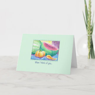 Watery Watermelon Winter Missing You Card