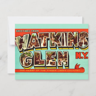 Watkins glen NY Retro Postcard