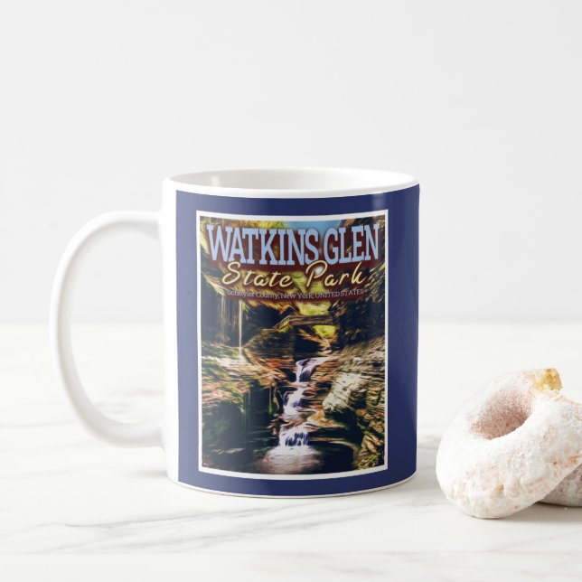 WATKINS GLEN STATE PARK - NEW YORK UNITED STATES COFFEE MUG (With Donut)