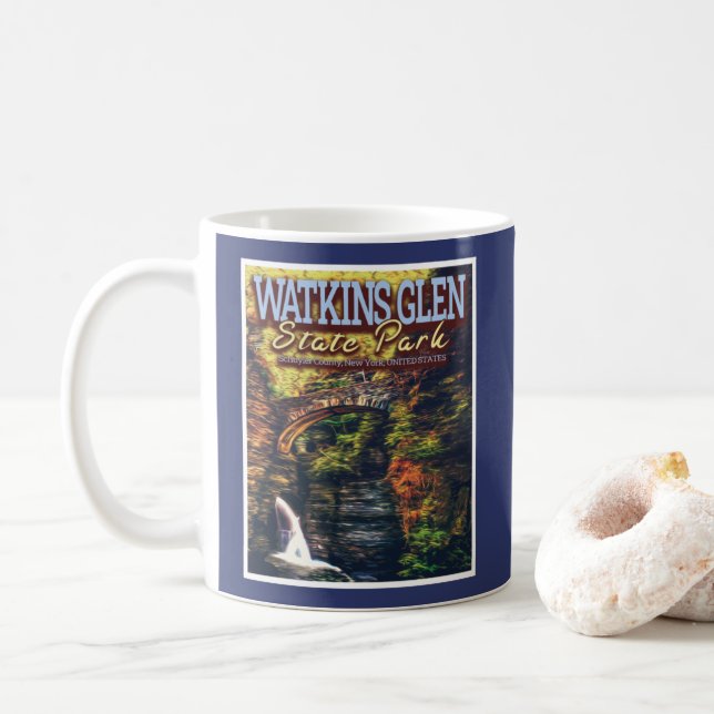 WATKINS GLEN STATE PARK - NEW YORK UNITED STATES COFFEE MUG (With Donut)