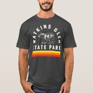 Watkins Glen State Park Souvenir Bear Retro Vintag T-Shirt