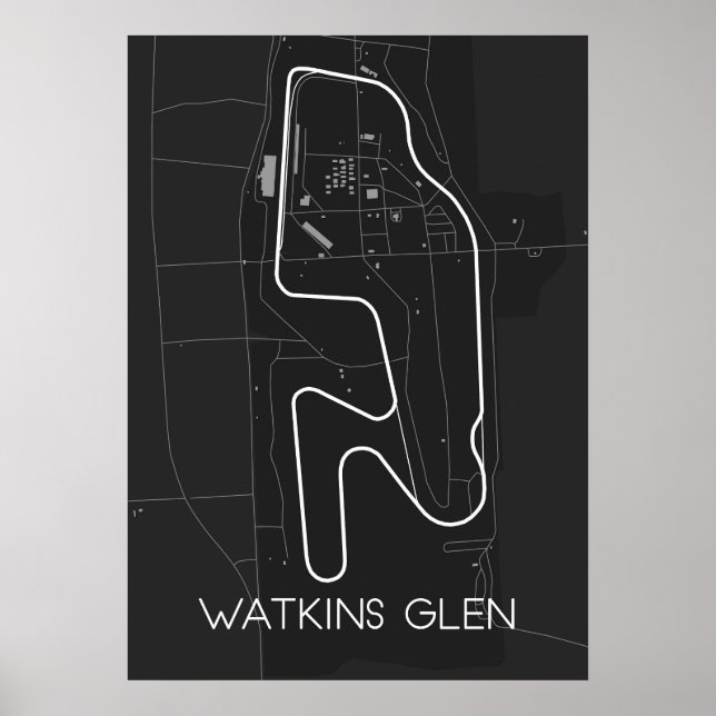 Watkins Glen Track Map Poster (Front)