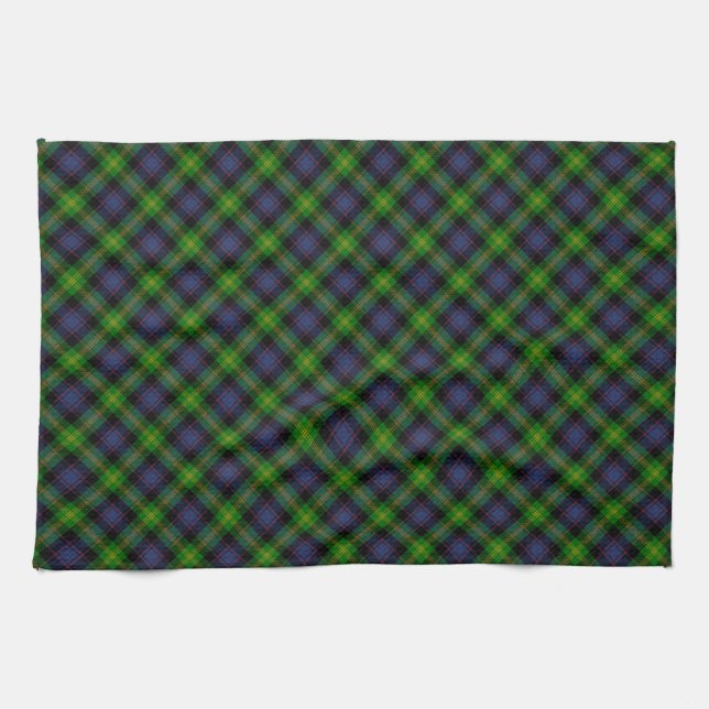 Watson Clan Tartan Designed Print Tea Towel (Horizontal)