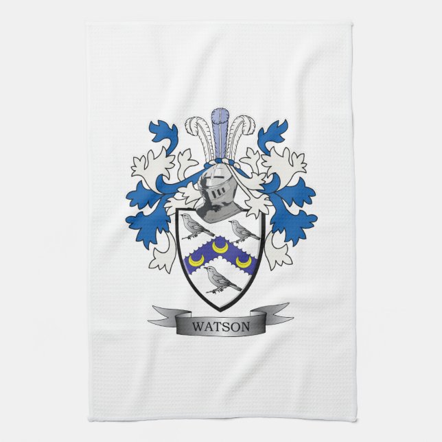 Watson Coat of Arms Tea Towel (Vertical)
