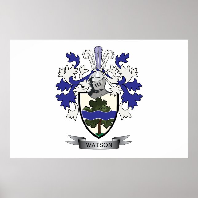 Watson Family Crest Coat of Arms Poster (Front)