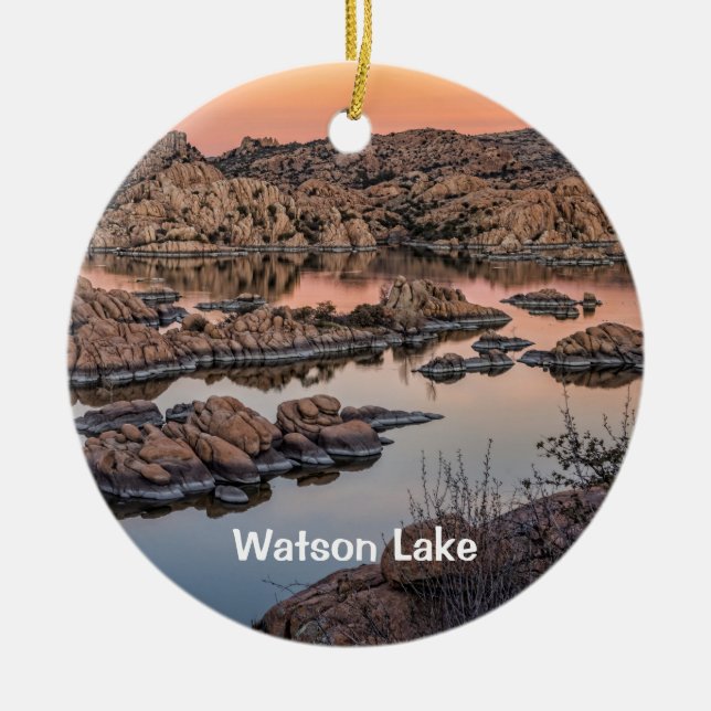 Watson Lake, Prescott, Arizona Ceramic Tree Decoration (Front)