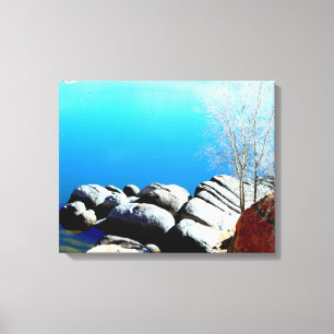 Watson Lake shoreline wrapped canvas