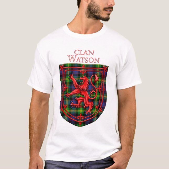 Watson Tartan Scottish Plaid Lion Rampant T-Shirt (Front)