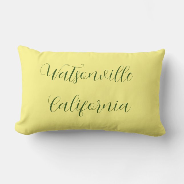 Watsonville, California on front. Santa Cruz Count Lumbar Cushion (Front)