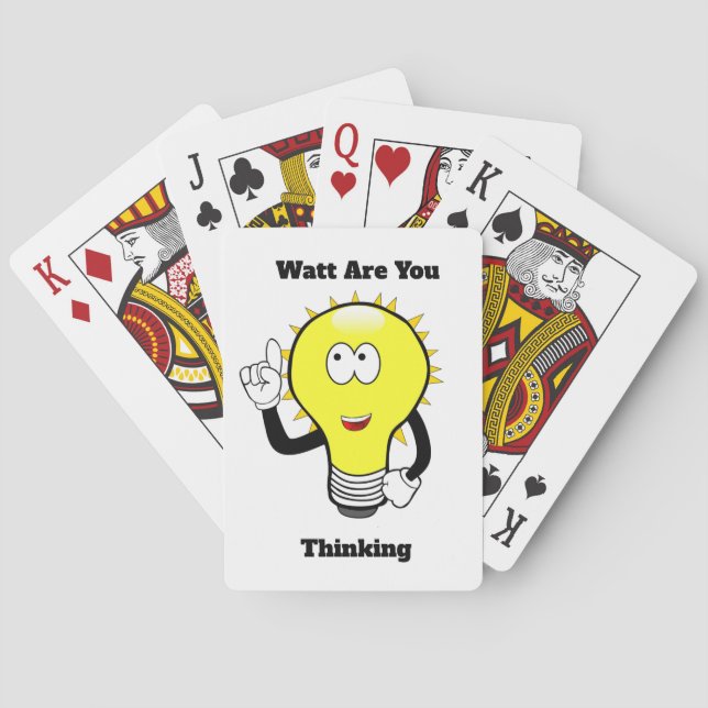 Watt Are You Thinking Light Bulb  Playing Cards (Back)