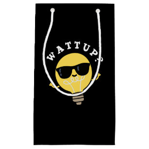Watt Up Funny Electric Bulb Pun Dark BG Small Gift Bag