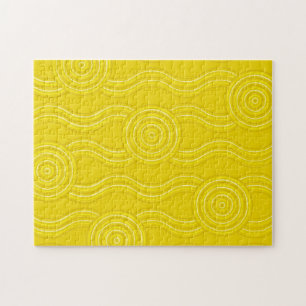 Wattle Australian Dreamtime River Pattern Jigsaw Puzzle