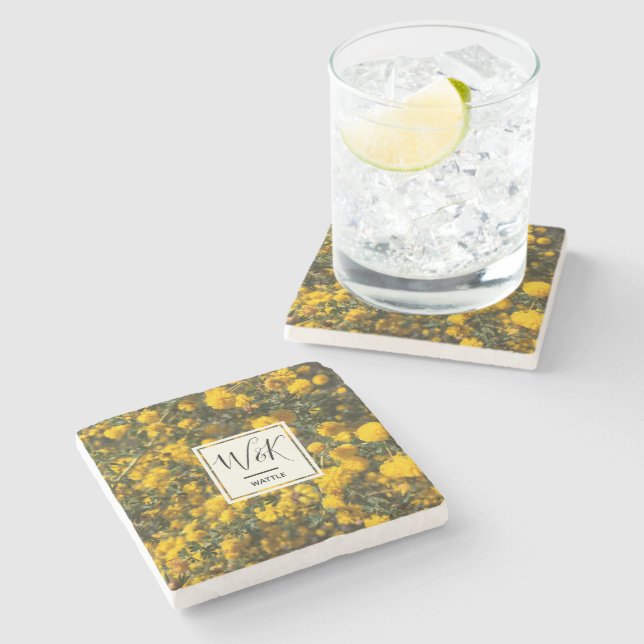 Wattle Stone Coaster (Side)
