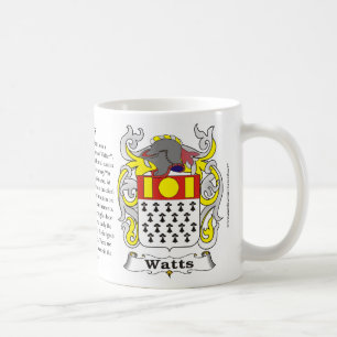 Watts Family Coat of Arms Mug