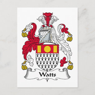 Watts Family Crest Postcard