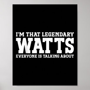 Watts Surname Funny Team Family Last Name Watts  Poster