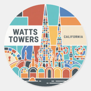 Watts Towers of Simon Rodia State Historic Park Classic Round Sticker