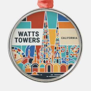 Watts Towers of Simon Rodia State Historic Park Metal Tree Decoration