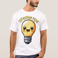 Watts Up Cute Electricity Light Bulb Cartoon Pun
