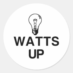 WATTS UP LIGHT BULB - Copy Classic Round Sticker