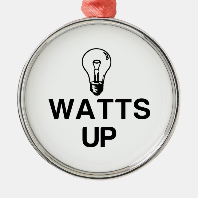 WATTS UP LIGHT BULB - Copy Metal Tree Decoration (Front)