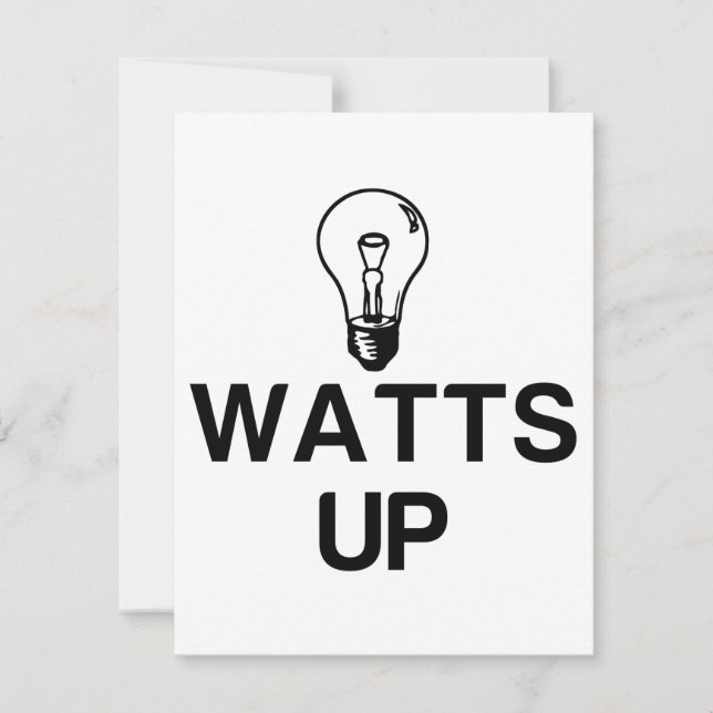 WATTS UP LIGHT BULB - Copy Thank You Card (Front)