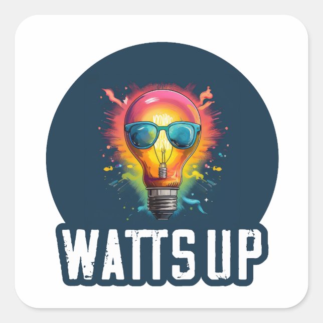 Watts up square sticker (Front)