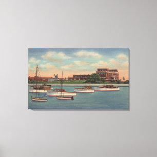 Waukegan, IL - View of Municipal Pumping Station Canvas Print