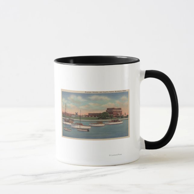 Waukegan, IL - View of Municipal Pumping Station Mug (Right)