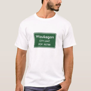 Waukegan Illinois City Limit Sign T-Shirt