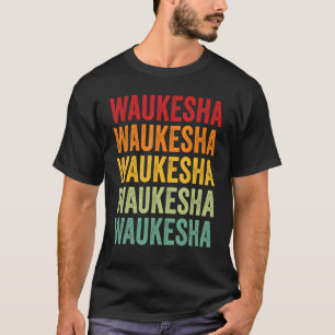 Waukesha County Wisconsin Rainbow Text Design T-Shirt