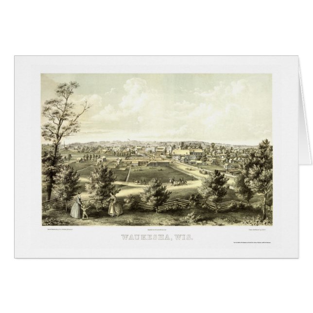 Waukesha, WI Panoramic Map - 1857 (Front Horizontal)