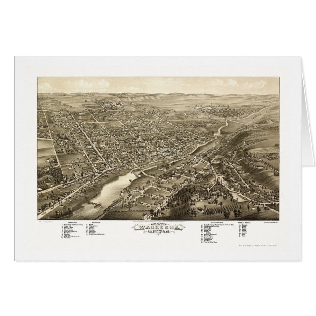 Waukesha, WI Panoramic Map - 1880 (Front Horizontal)