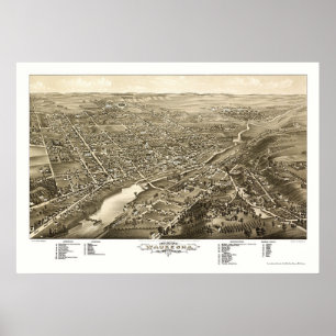 Waukesha, WI Panoramic Map - 1880 Poster