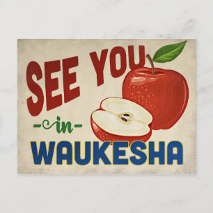 Waukesha Wisconsin Apple - Vintage Travel Postcard
