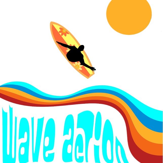 Wave Action Surfer on a Colourful Waves Cushion (Creator Uploaded)