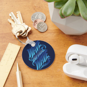 Wave After Wave Ocean Blue Summer Key Ring
