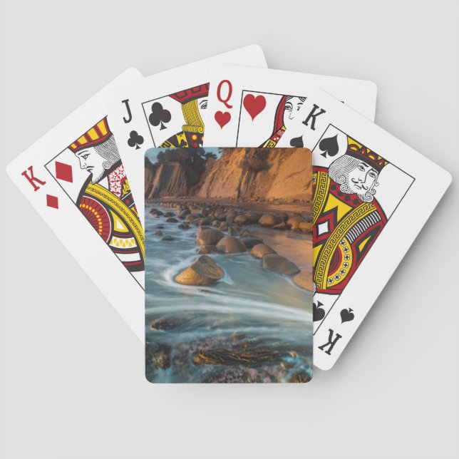 Wave along the beach, California Playing Cards (Back)