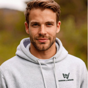 Wave and Walk Black Logo Essential Hoodie