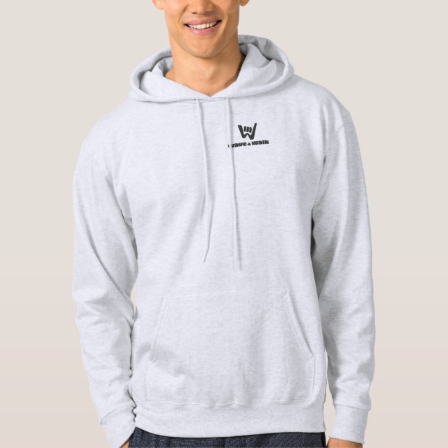 Wave and Walk Black Logo Essential Hoodie (Front)