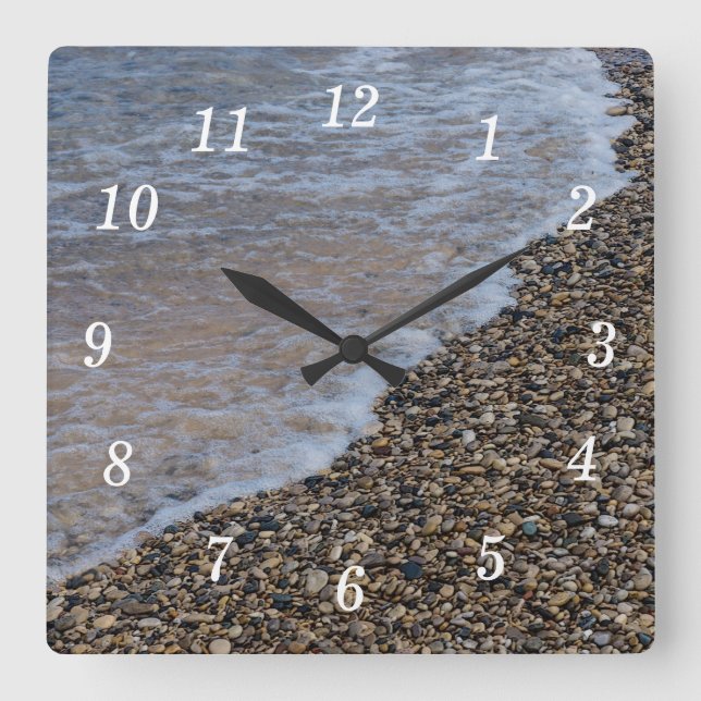 Wave Ashore Painterly Wall Clock (Front)