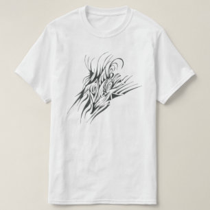 Wave Black White Abstract Tribal Tattoo Art T-Shirt