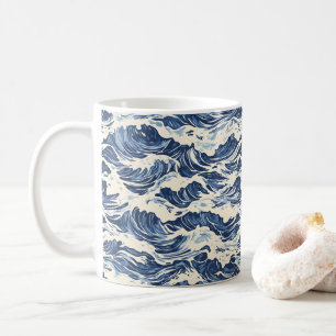 Wave Blue Pattern Coffee Mug