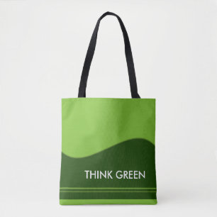 Wave Border green + your backgr. & ideas Tote Bag