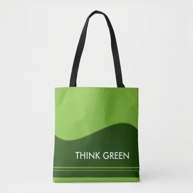 Wave Border green + your backgr. & ideas Tote Bag (Front)