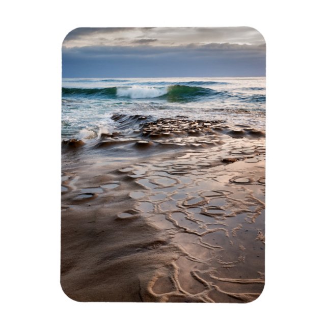Wave breaking on beach, California Magnet (Vertical)