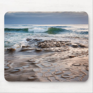 Wave breaking on beach, California Mouse Mat