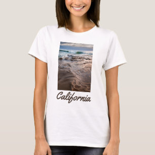 Wave breaking on beach, California T-Shirt