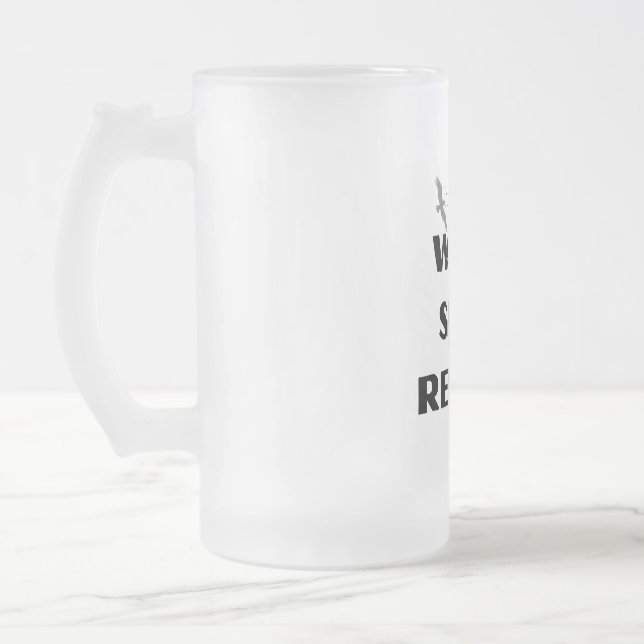 Wave Chaser Glass Frosted Glass Beer Mug (Left)