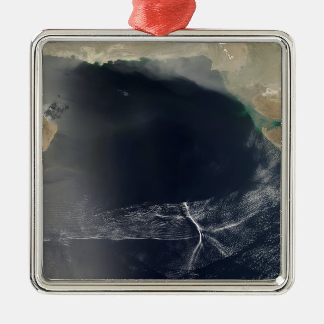 Wave clouds over the Arabian Sea Metal Tree Decoration (Front)